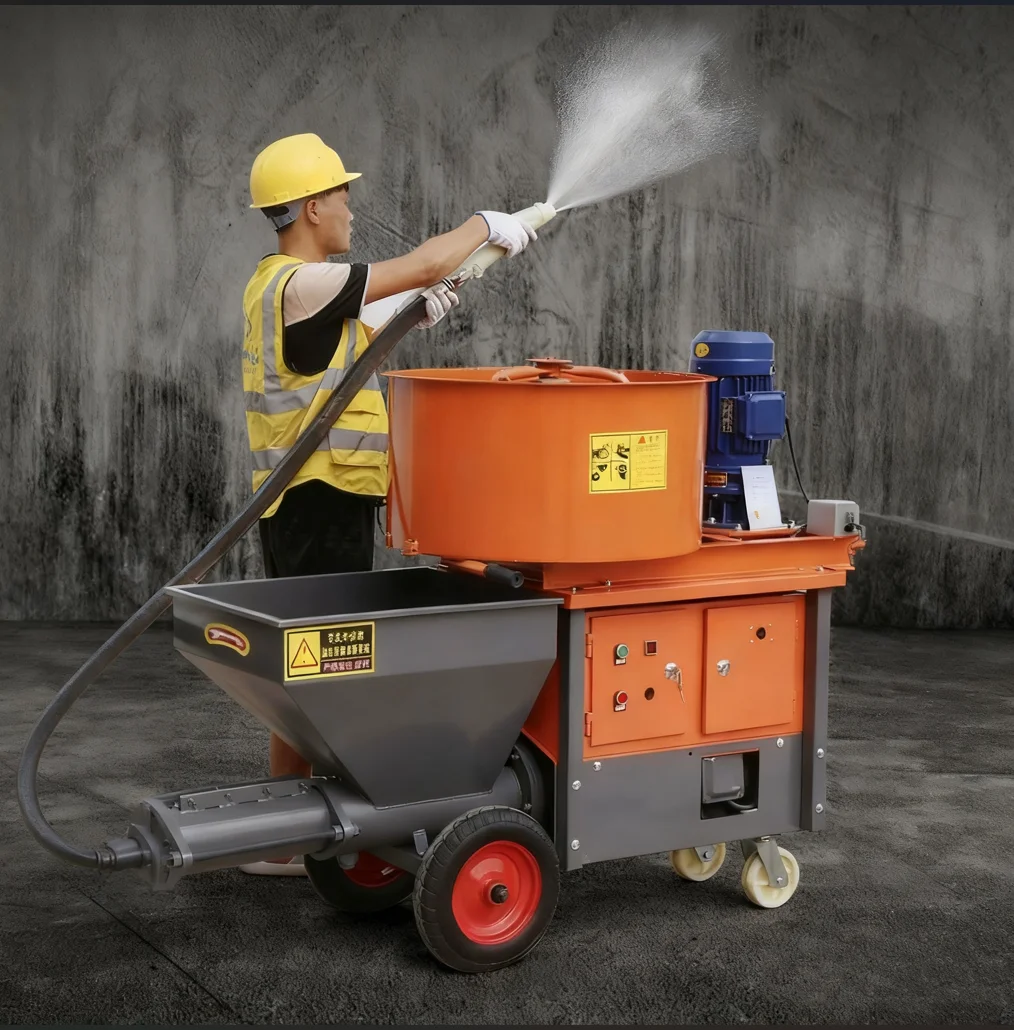 Cement Mortar Spraying Machine Concrete Mixer Spray Machinery for Wall Construction
