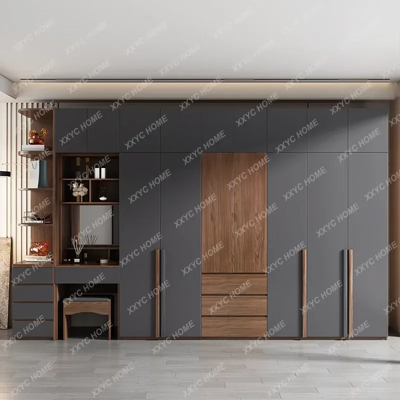 AA Wardrobe household bedroom two doors three doors combination cabinet simple modern rental small apartment wooden wardrobe
