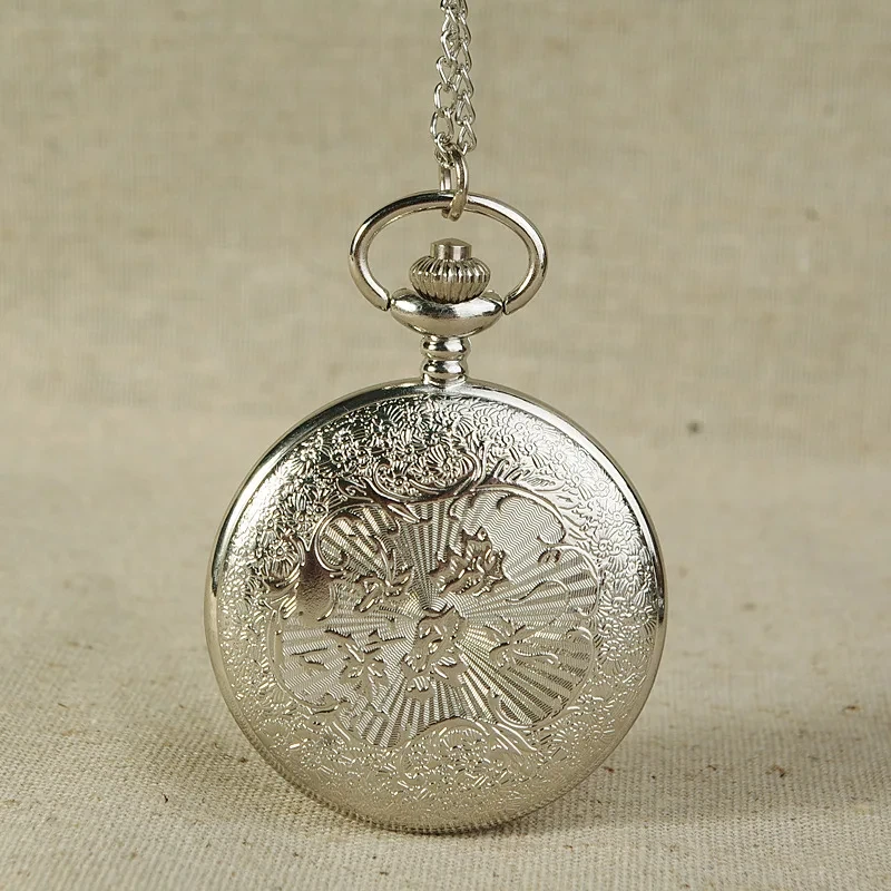 New Fashion Retro Design Vintage Hollow Flower Quartz Pocket Watch Necklace Pendant with Chain Birthday Gifts
