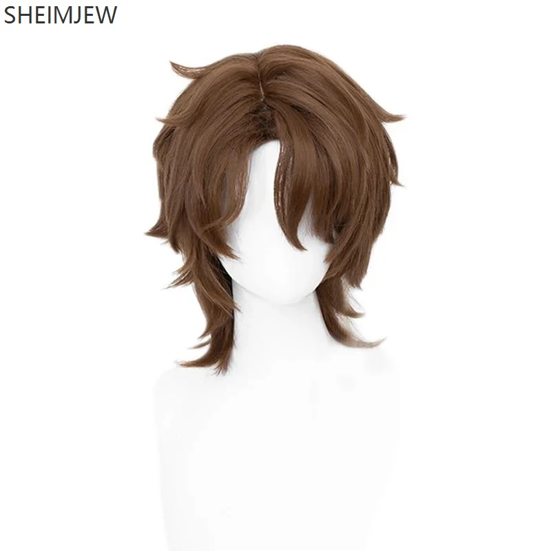 Game Anime Gallagher Cosplay Wig Simulation Human Scalp Wig Synthetic Hair 40cm Men Brown Cosplay Wig Heat Resistant Wig New