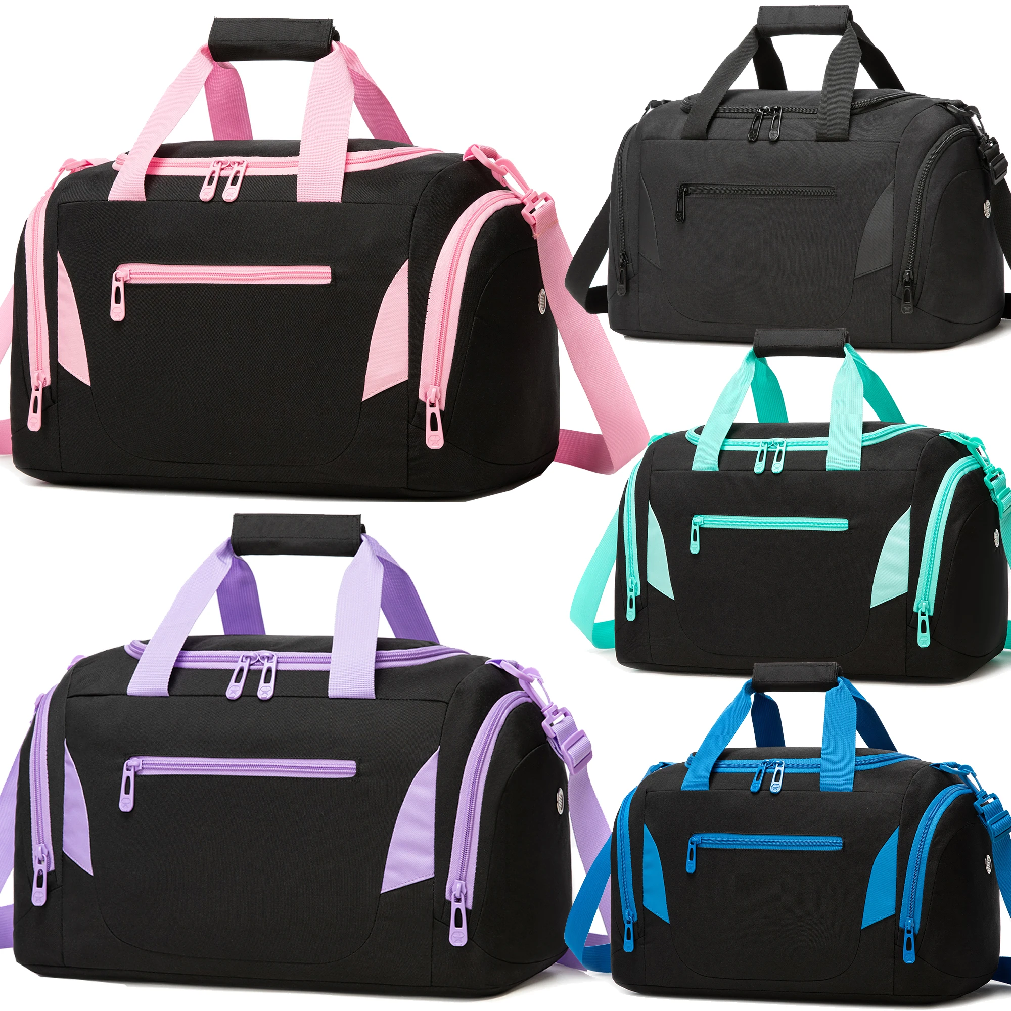 girls-women-duffle-bag-travel-overnight-sleepover-tote-dance-gym-sports-bag-with-shoe-pocket-nice-gift-for-daily-use