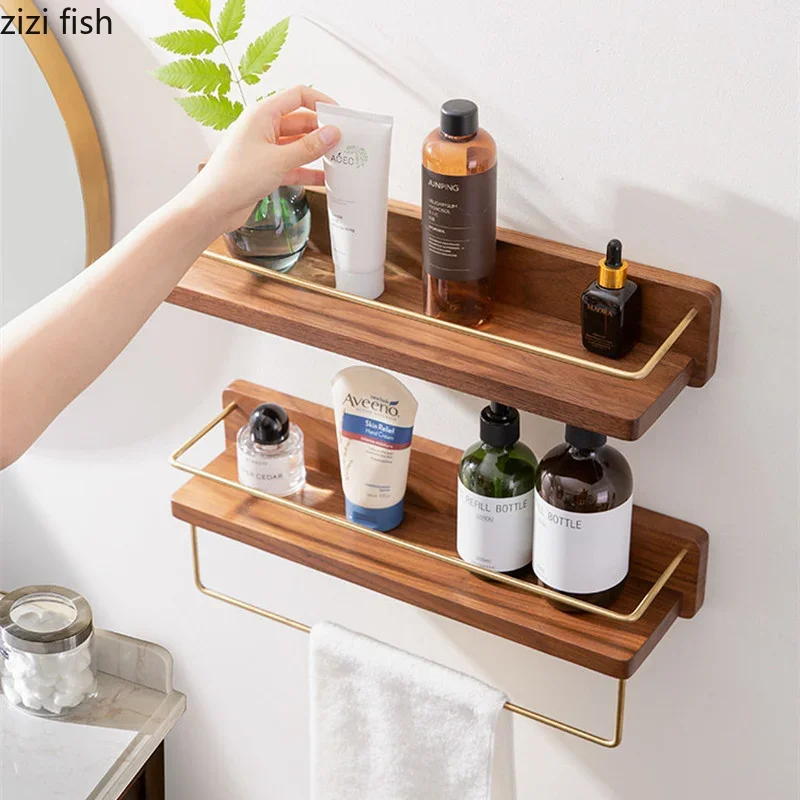 

Wooden Towel Rack Roll Holder Wall Mounted Shelf Paper Towel Holder Bathroom Shelf Hanger Wall Storage Rack Toilet Paper Holder