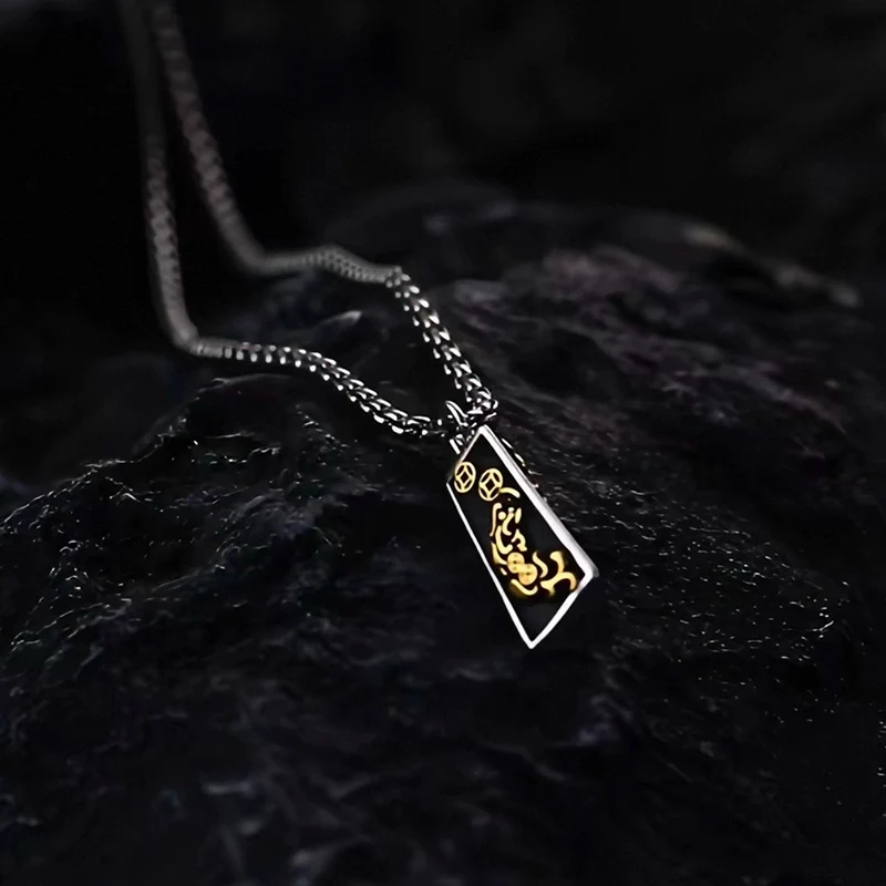 Retro Thai Silver Necklace for Men Trendy Unique Wealth Attracting Lockbone Chain Creative Fabulous Wild Beast Necklaces KOFSAC
