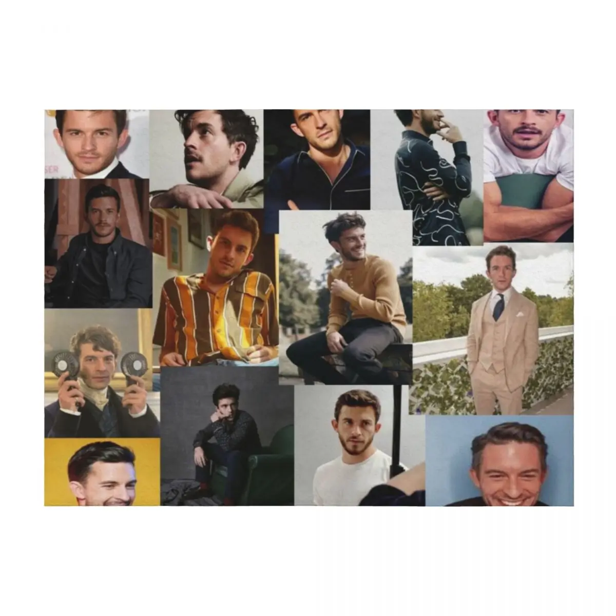 Jonathan Bailey pic collage Throw Blanket Comforter Beautifuls Cute Plaid Sofas Blankets