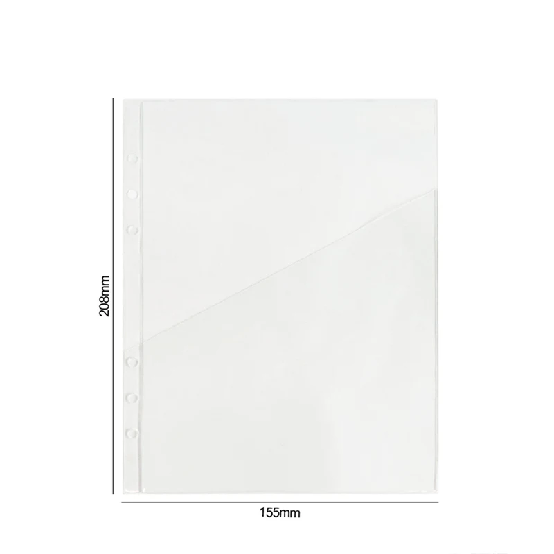 10Pcs A5 Transparent PVC Lose Blatt Lagerung Halter Binder Ringe Notebook 6 Loch Halb Beutel Einsatz Seiten Produkt Einreichung taschen