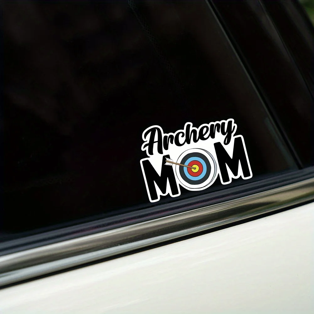 1pc Archery Mom Matte Vinyl Sticker Cartoon Arrow Target Decal for Cars Laptops Water Bottles
