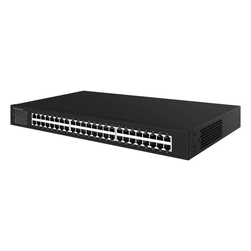 Unmanaged BT PoE switch with 48*1000M PoE ports, 1-4 support IEEE802.3af/at/bt PoE standard, 5-48 support IEEE802.3af/at PoE