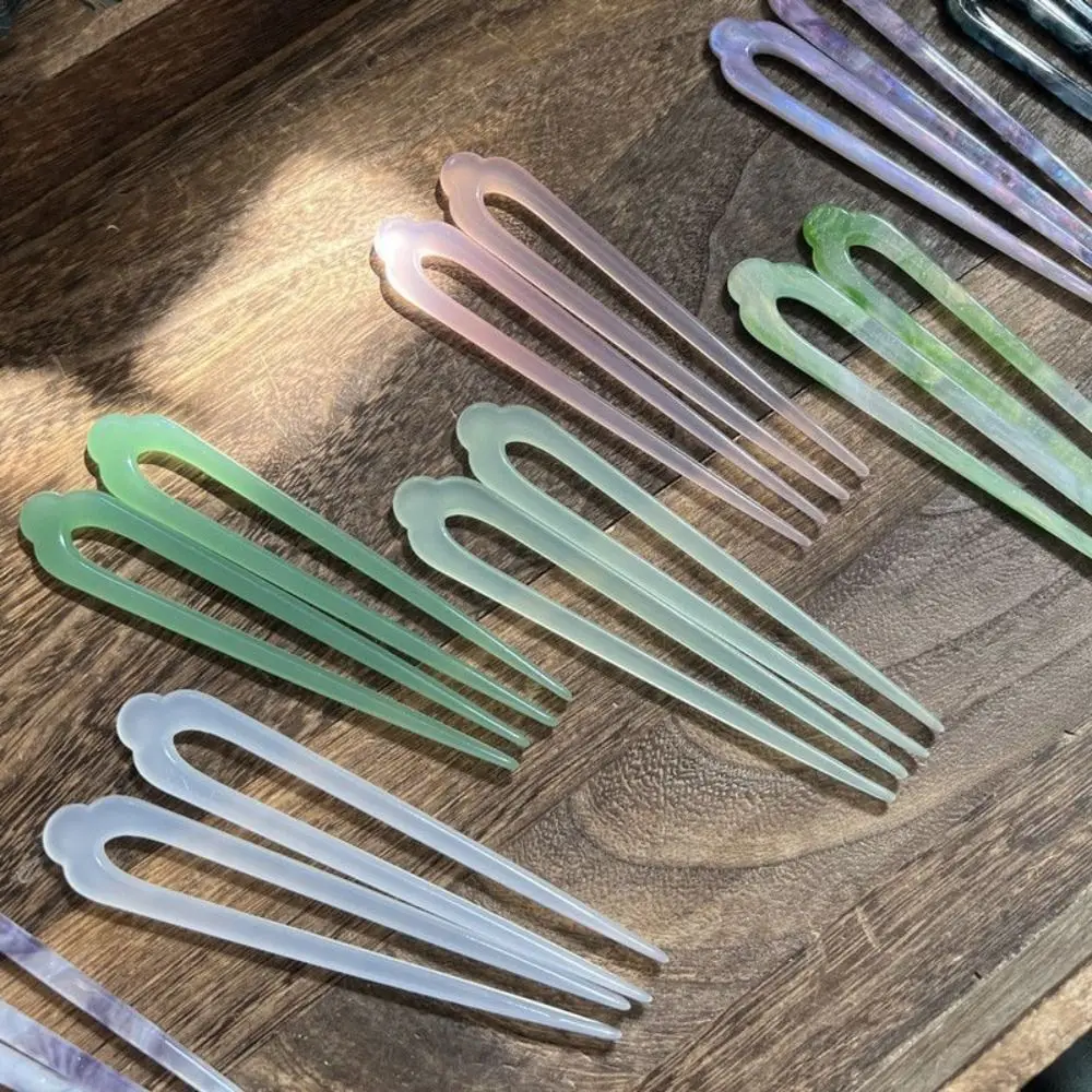 Acetic Acid U Shape Hairpin Chinese Style Hair Chopstick Chinese Style Hair Stick Hanfu Headwear Hair Fork Hairstyle Design Tool