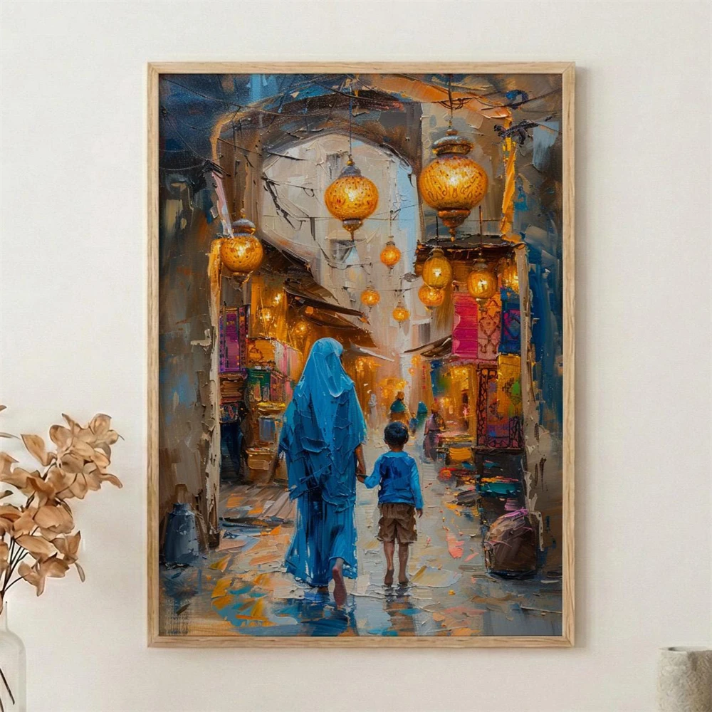 Vietnam Rice Terrace Art Summer Farm Prints Decor Conical Hat Poster Jerash Wall Art Ancient Ruins Wall Decor Canvas Painting