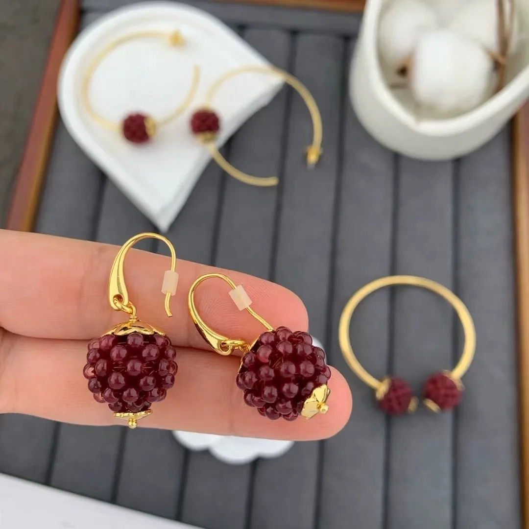 Vintage Temperament Raspberry earrings Bracelet  for women's girl gift part  Jewelry accessories
