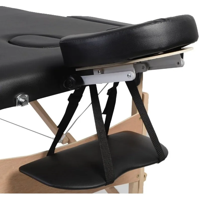 Cama de SPA Facial portátil plegable de 84 pulgadas, tatuaje con estuche de transporte gratis, color negro