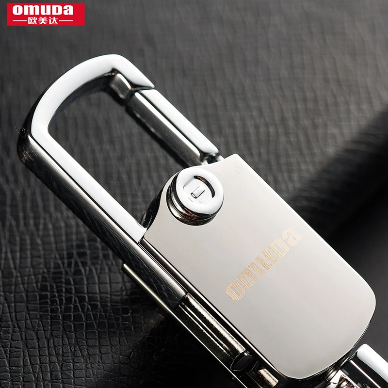 OMUDA Keychain Men\'s Waist Hanging Key Chain Stainless Steel Key Ring Rotating Double Ring Multifunctional Bottle Opener