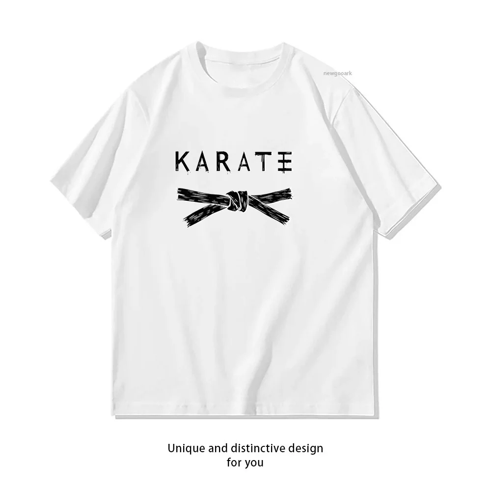 Karate Belt Design T-Shirt Print  Casual Cotton Short Sleeve Tee for Men Women