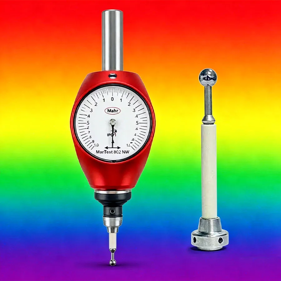 Mahr 3D Taster 359550 Analogue Edge Finder, 16 Handle Red Contact Tip, Three-Axis Centering Probe for CNC Milling Machine