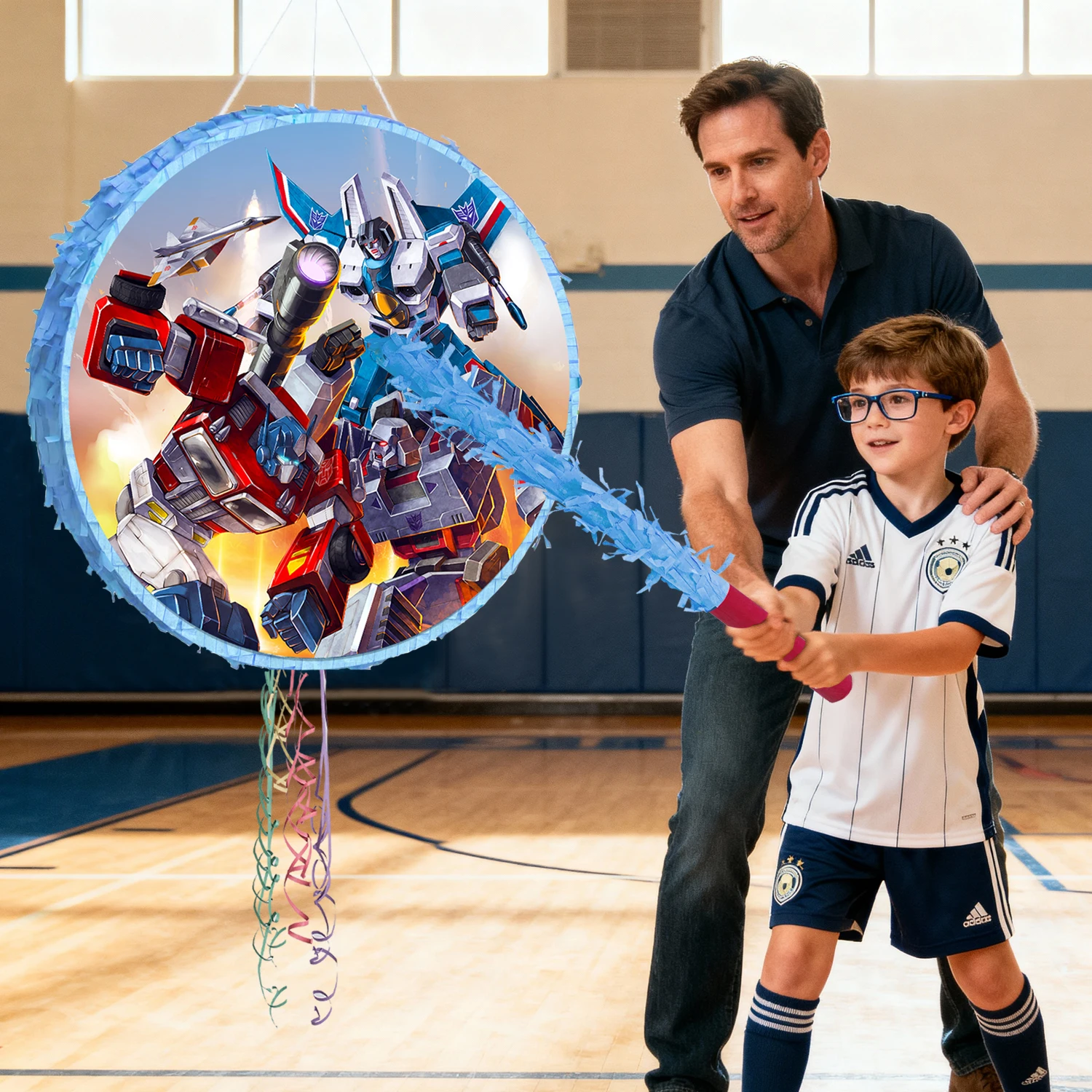 محولات بيناتا مستديرة، 4 قطع مجموعة محولات بيناتا - محولات موضوع بيناتا والمحولات عصا بيناتا للحفلات معصوب العينين وما إلى ذلك