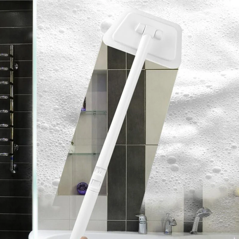 1PC Household Floor Bathtub Removable Sponge Scrubber Head Bathroom Accessory Multi-Functional Long Ceramic Cleaning Brush