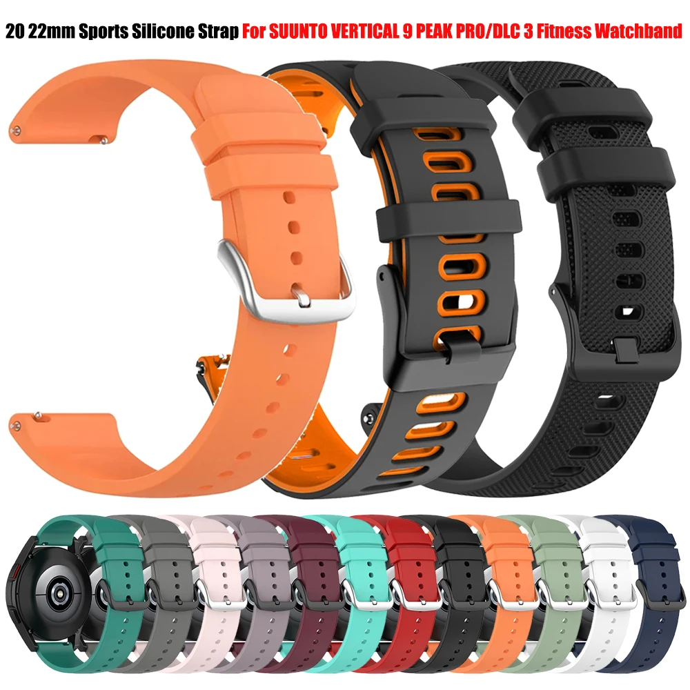 Smartwatch Band for SUUNTO VERTICAL/9 PEAK PRO Strap for SUUNTO 5 9 Peak DLC/RACE/3 Fitness Wristband 20 22mm Silicone Watchband