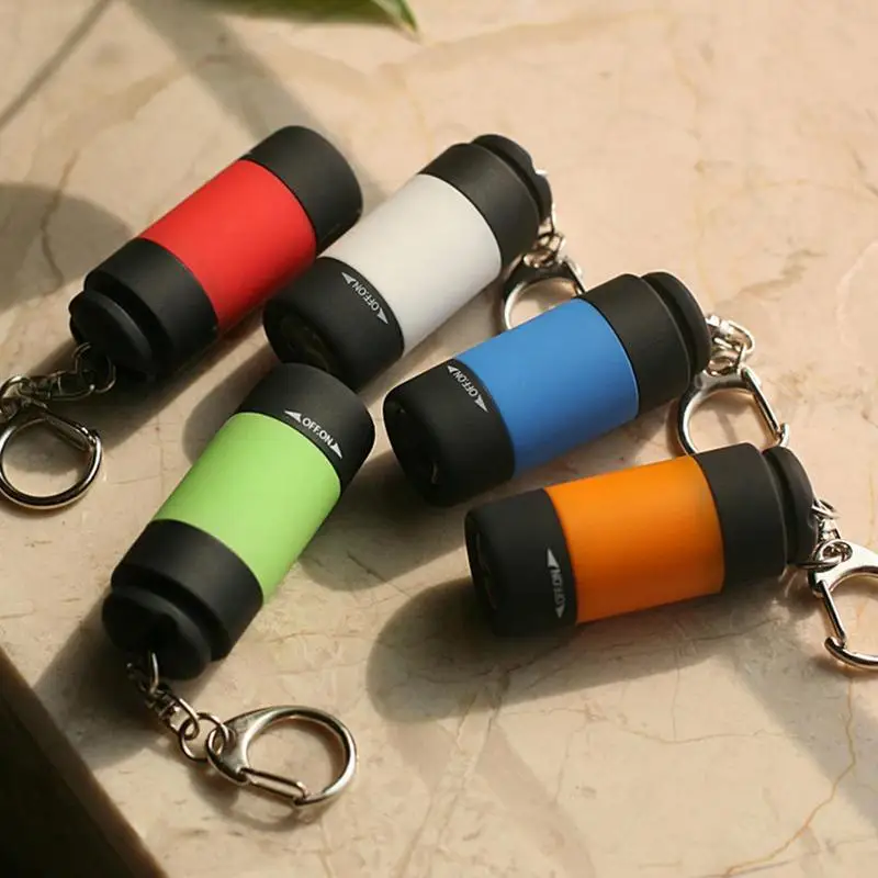 USB перезаряжаемый светодиодный многофункциональный мощный карманный брелок-фонарик водонепроницаемый уличный мини-фонарик для пешего туризма и кемпинга