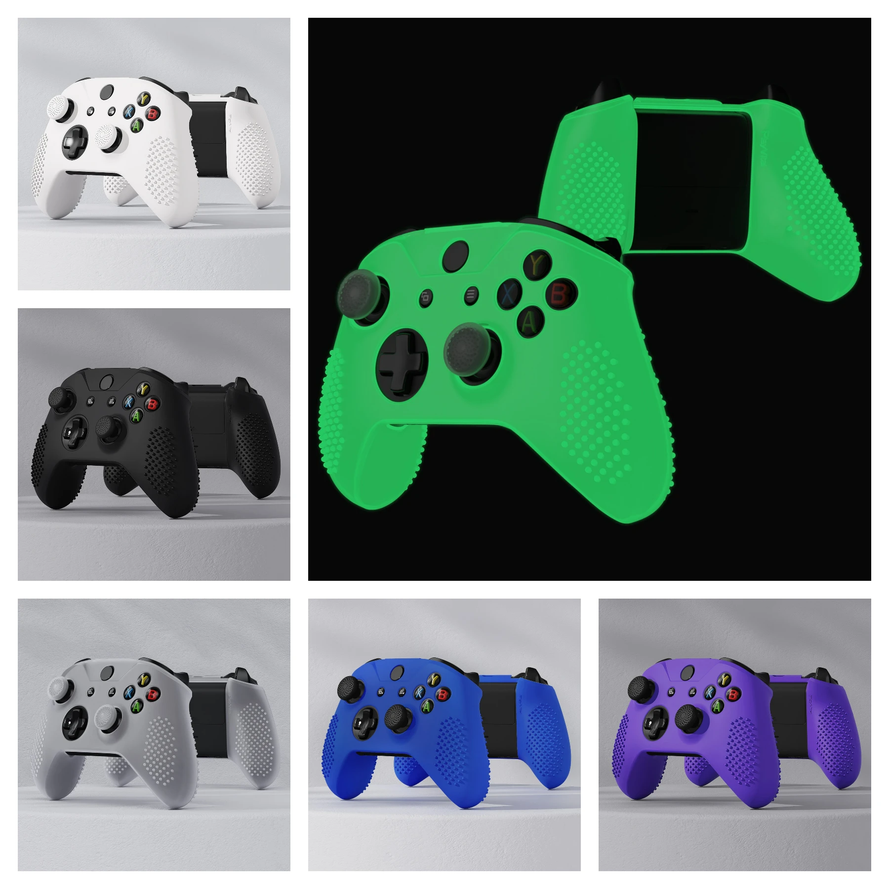 

eXtremeRate PlayVital Soft Anti-slip Silicone Cover Skins for Xbox One X / for Xbox One S Controller - 6 colors