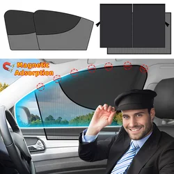 Parasol magnético doble para ventana delantera y trasera de coche, cortina de aislamiento térmico con protección UV, accesorios decorativos de verano