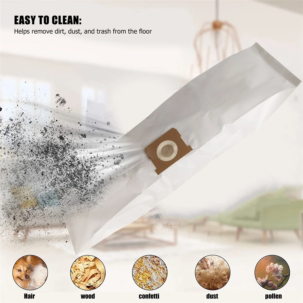 Karcher 습식 및 건식 진공 청소기용 진공 청소기 먼지 봉투, WD 시리즈 WD1/MV1, 5 개