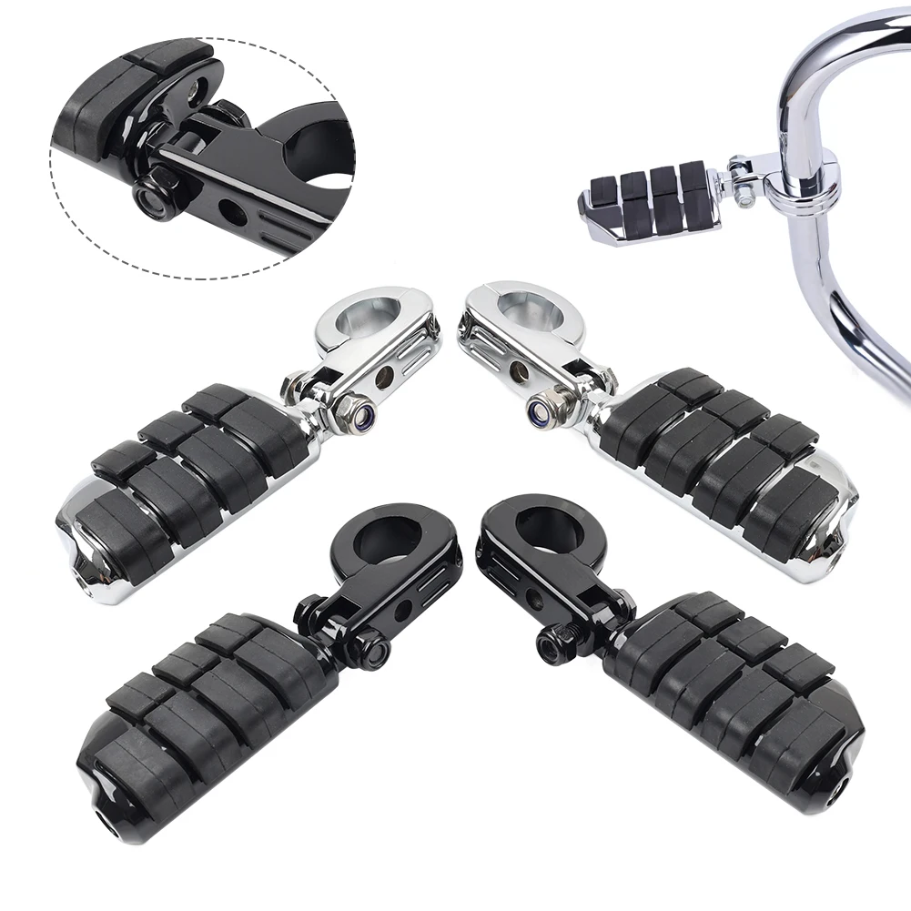 1-1/4" Motorcycle Highway Bar Footpeg Foot Pegs Mount 1Pair For Harley Davidson Touring Road Street Glide Aluminum