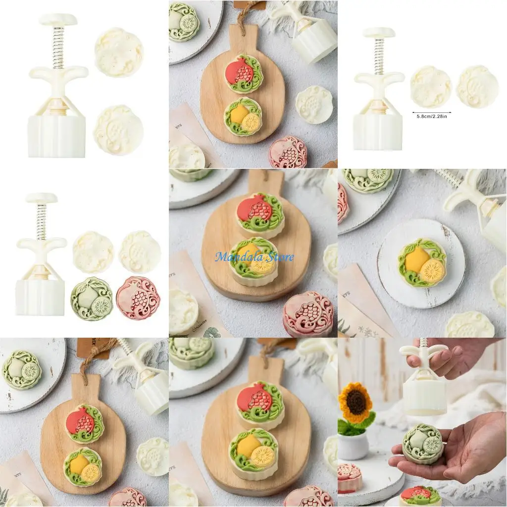 

U2JC Формы для лунных кексов с помело и гранатом, емкостные штампы для выпечки осеннего фестиваля