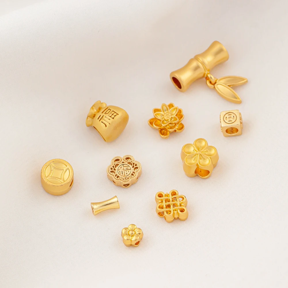 سوار بألوان القانون القديم ، تركيبات ذهبية ذاتية الصنع مطلية بالذهب ، عقدة صينية ، أنماط تقليدية ، حبات نقل ، 10.