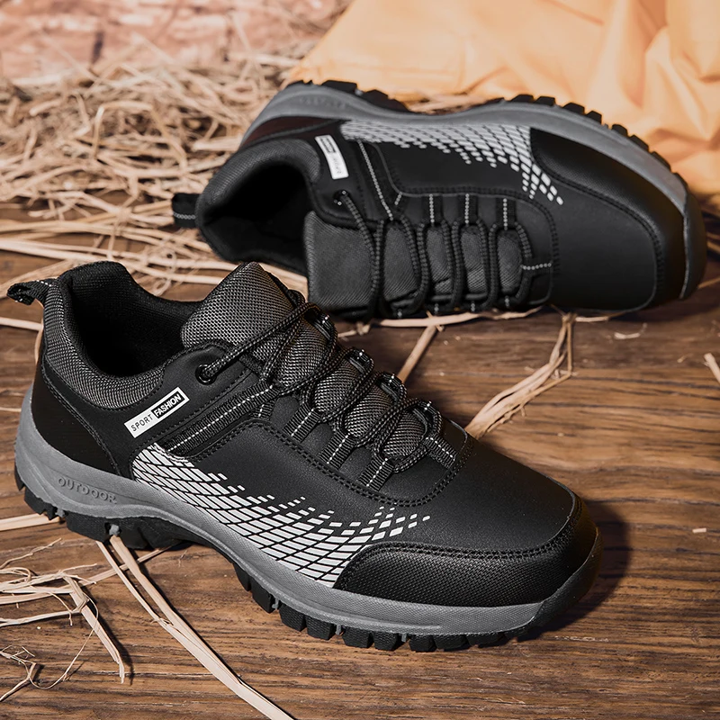 

Leather Casual Shoes Men's Elegant Hiking Shoe Waterproof and Anti Slip Outdoor Hiking Shoes Flat Sports Shoes Platform Loafers