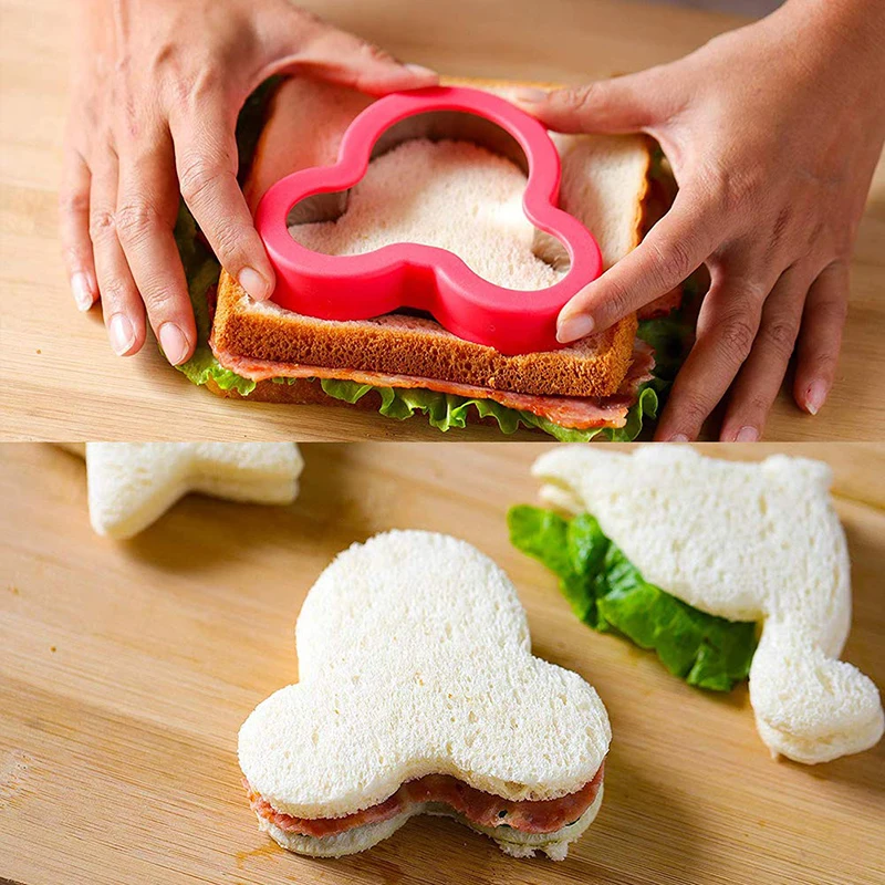 Sandwich Cutters Heart Star Mickey Bread Toast Lunch Bento Box Food Cookie Sandwich Makers Molds For Children Kids Kitchen Tools