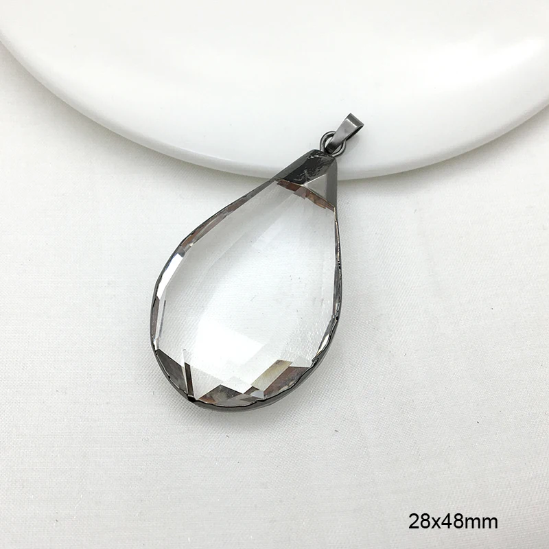1 قطعة متعددة نمط الزجاج الكريستال قلادة ، تمهيد حجر الراين معدن مطلي Charms ل عقد دي اي واي أقراط مجوهرات صنع