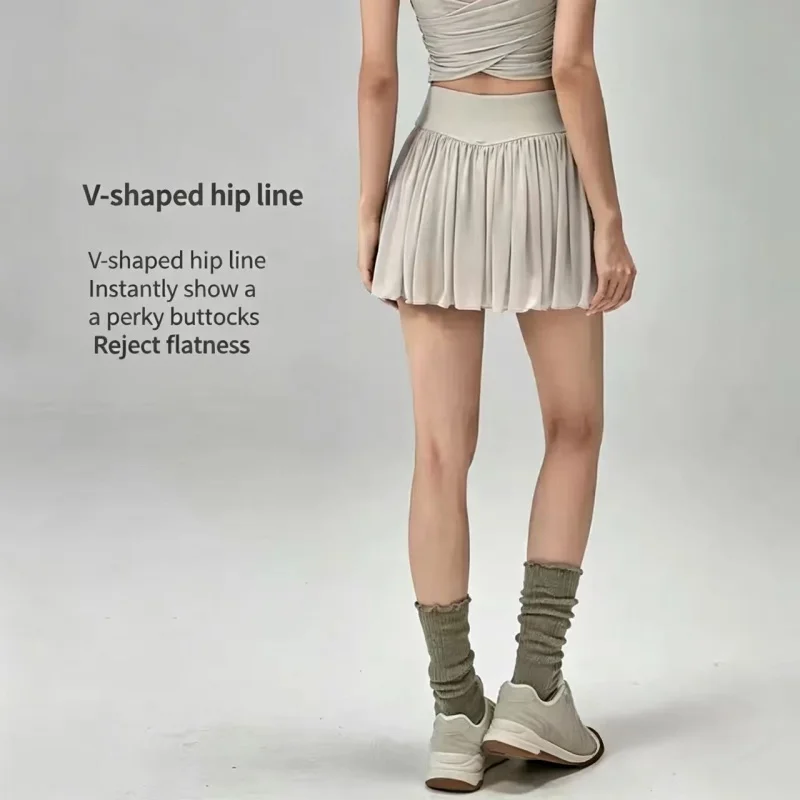 High Waisted Fake Two Piece Athletic Skort for Women Mesh Breathable Anti-Chafing Lined Skirt Yoga Tennis Running Badminton