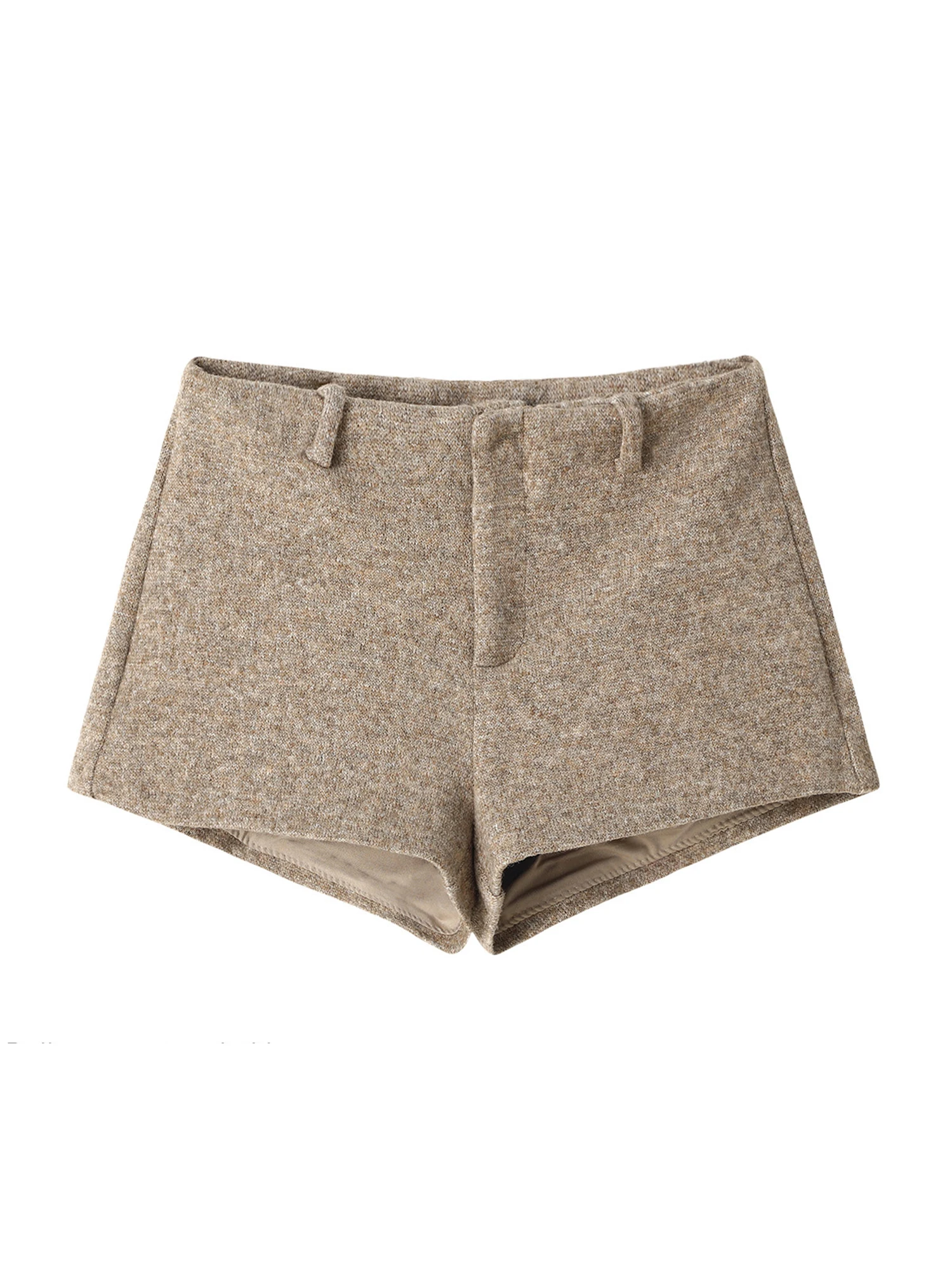 Women Khaki Mini Booty Shorts Vintage 2000s Y2k Gyaru Micro Woolen Shorts High Rise Hot Pants Shorts Casual Clothes Spring 2026