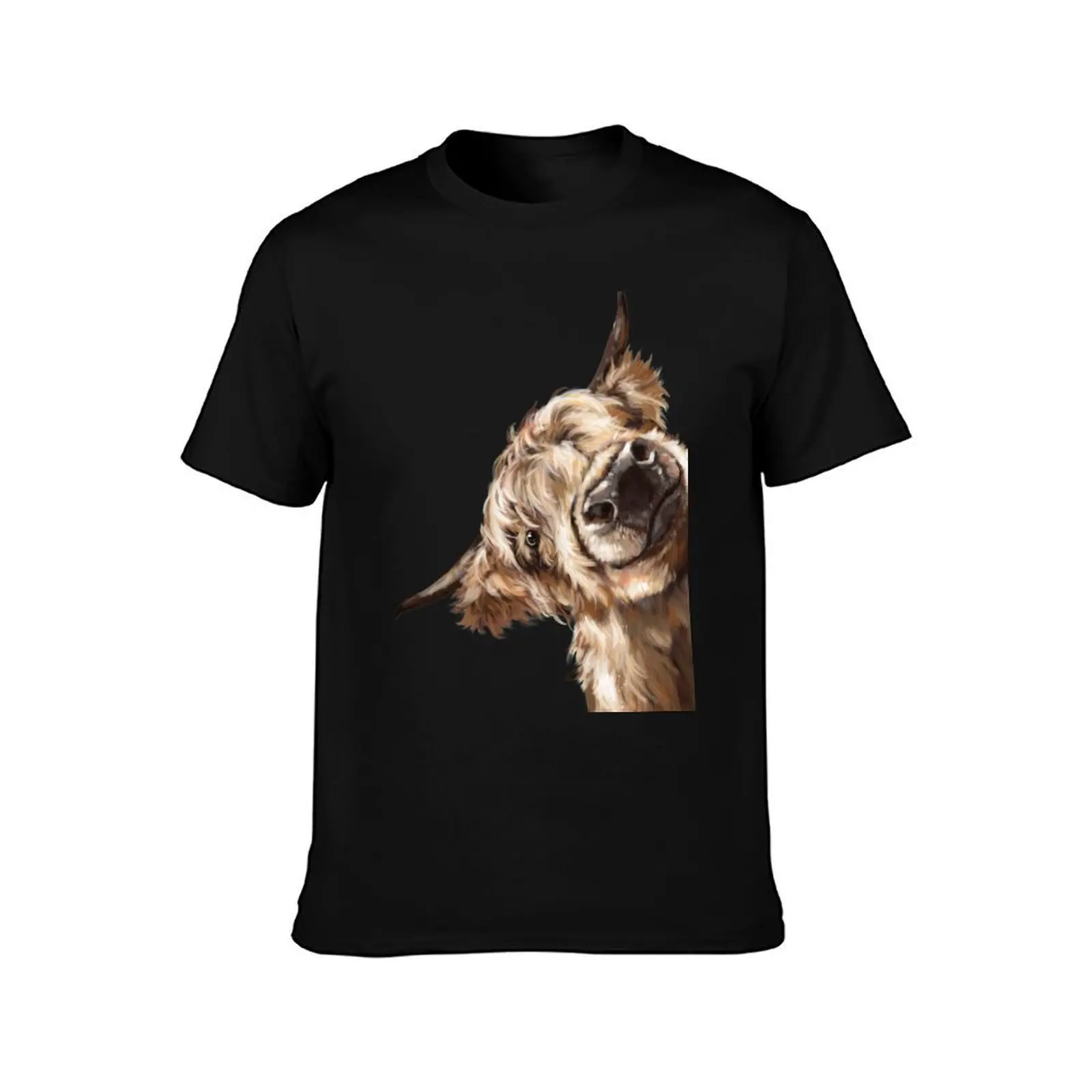 Sneaky Highland Cow T-Shirt Soft Touch Basic Cotton T-Shirt