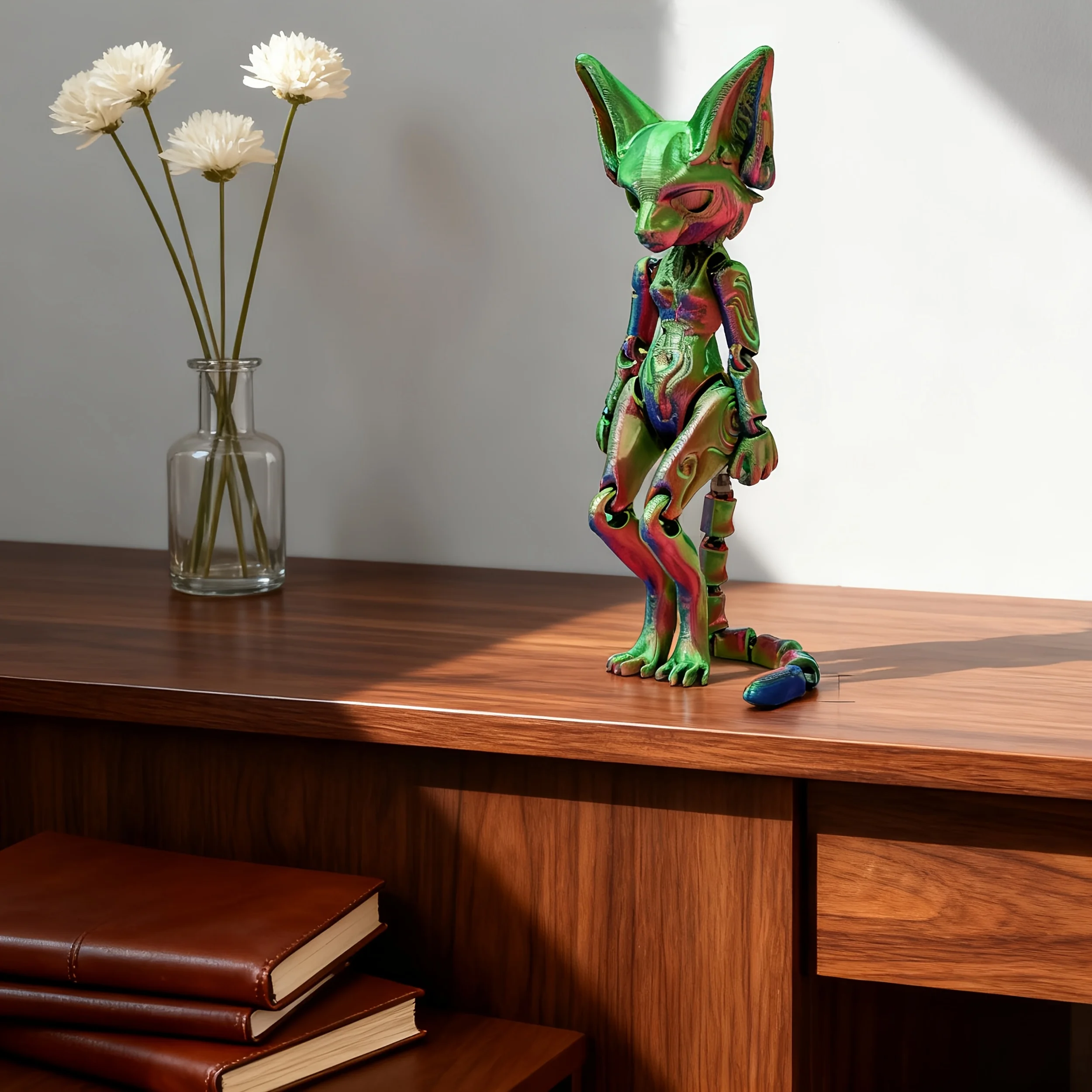 

3D printed Catwoman, home decor, big eared Catwoman design, vibrant gradient colors, Catwoman model, Christmas gift