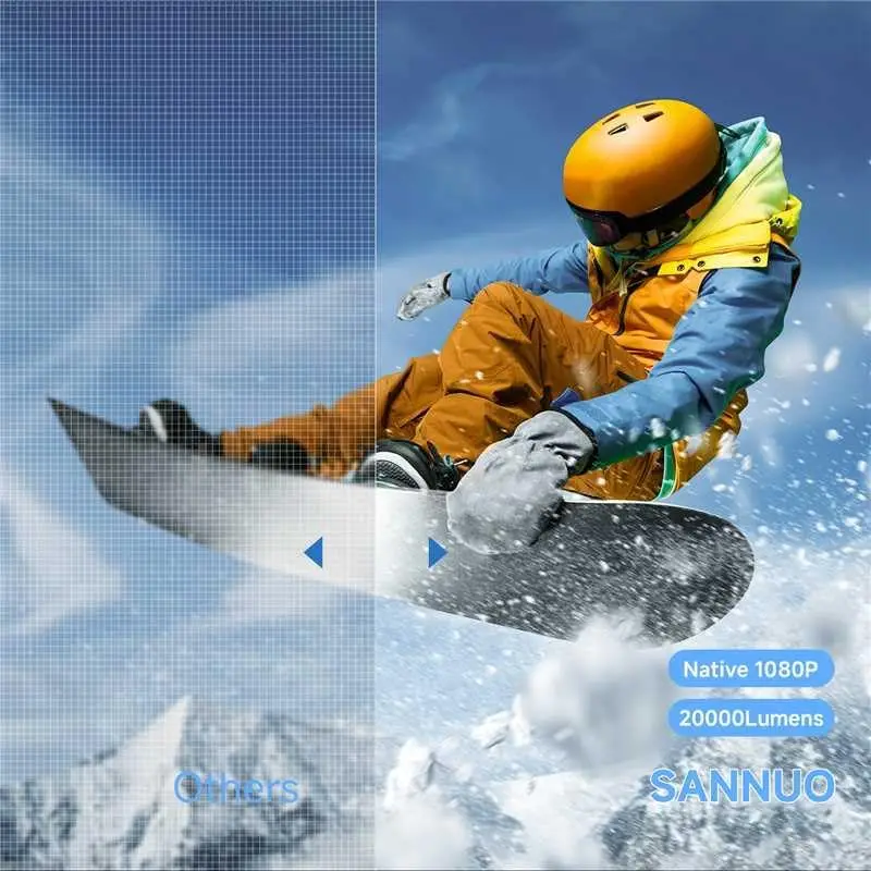 Mini Proyector WiFi Bluetooth, Portátil, Compatible con 1080P 4K, con Netflix, Compatible con Android, iOS y Windows