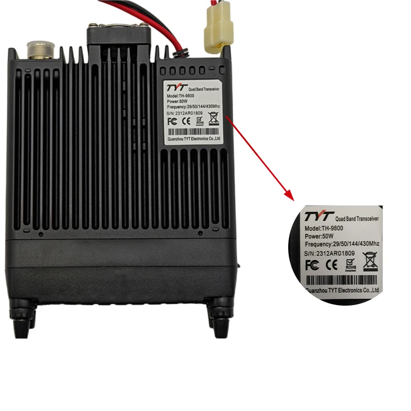 TYT TH-9800 Mobile Radio Quad Band Transceiver 29/50/144/430 MHz 50W High Power 50KM Long Range Vehicle Mouted Radio TYT 9800