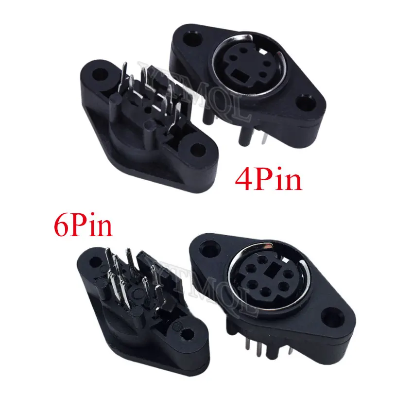 1Pcs MDC/S Terminal Socket DIN Jack Connector Mini PS2 4Pin 4P 6Pin 6P with Fixed Hole Mouse Keyboard