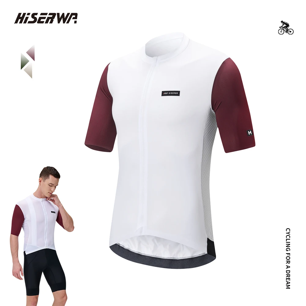 HISERWA 2024 New Men Cycling Jersey Breathable Quick Dry Cycling Jersey Summer MTB Road Cycling Shirt Maillot Ciclismo Hombre