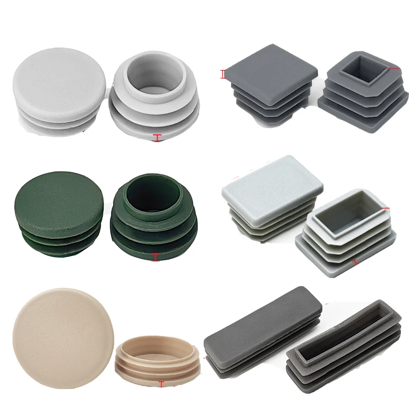 Plastic Round Square Blanking End Caps Tube Protection Gasket Furniture Inner Plug Cover Tube Pipe Inserts Plugs Foot Pipe Plug
