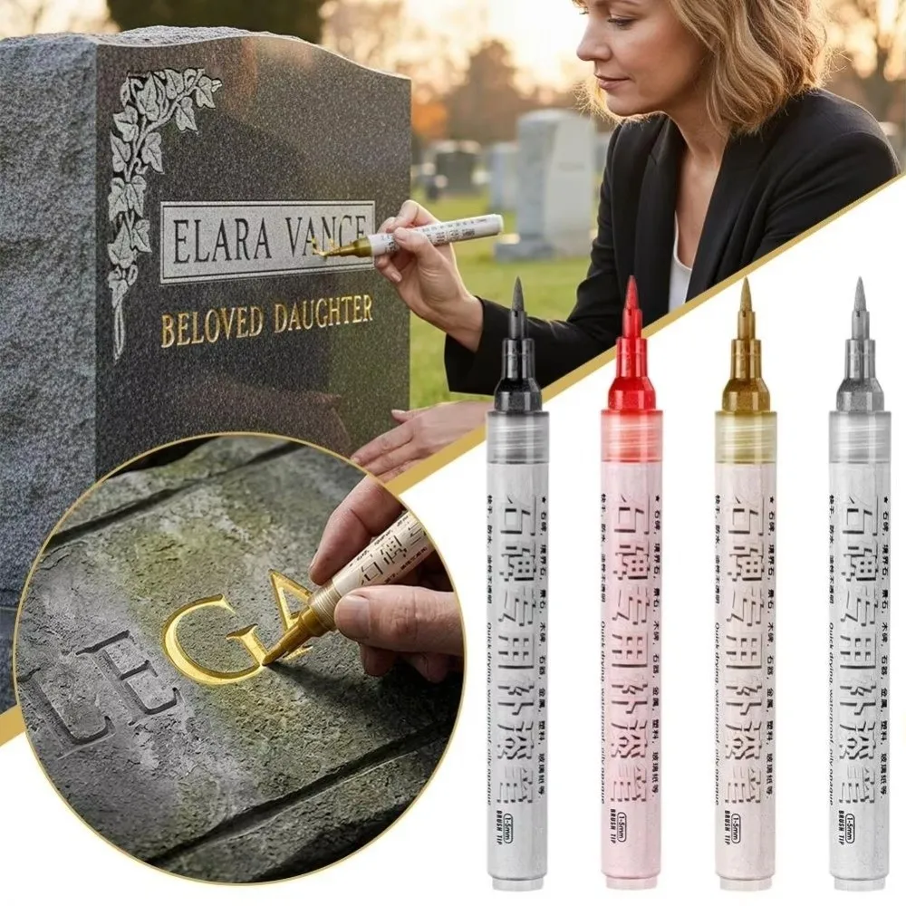 New Waterproof Tombstone Marker Ceramic Repair Metal Marking Paint Pen Wood Craft Stone Inscription Pen
