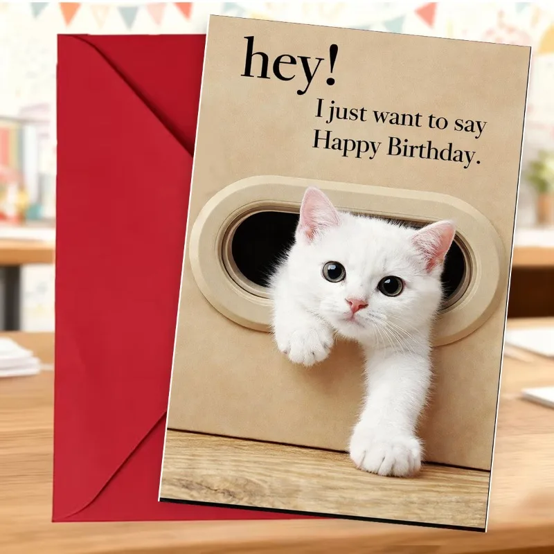 Cute Cat Birthday Card, 