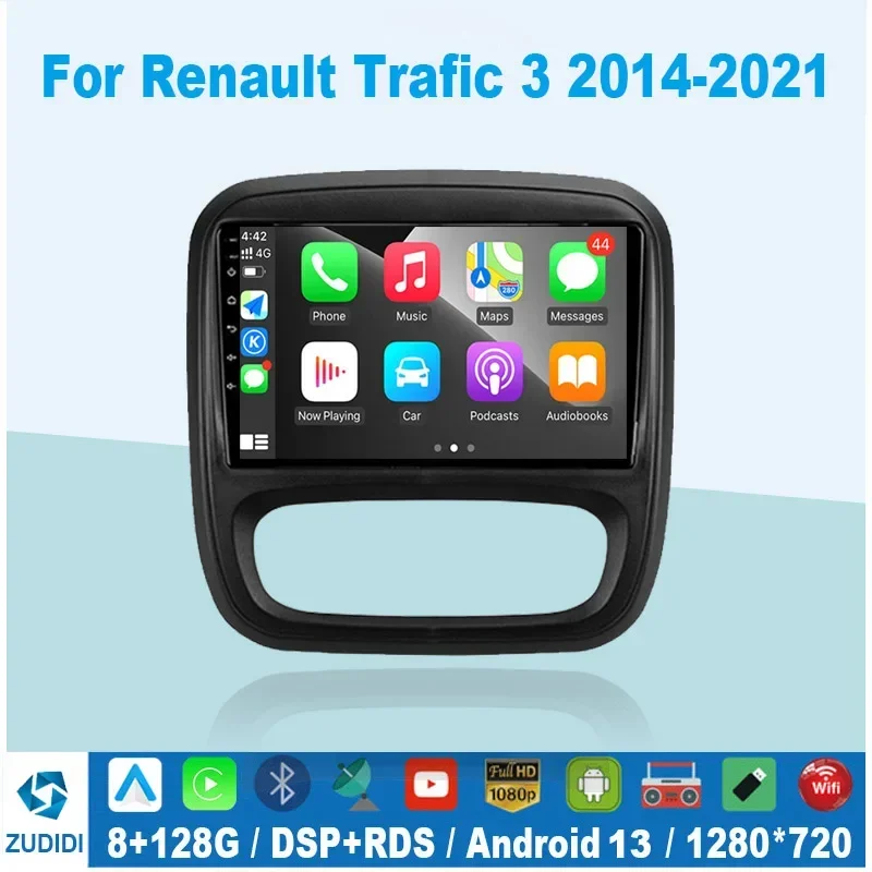 

Android Auto Radio For Renault Trafic 3 2014-2021 For Opel Vivaro B 2014-2018 Carplay Car Multimedia GPS 2din no dvd