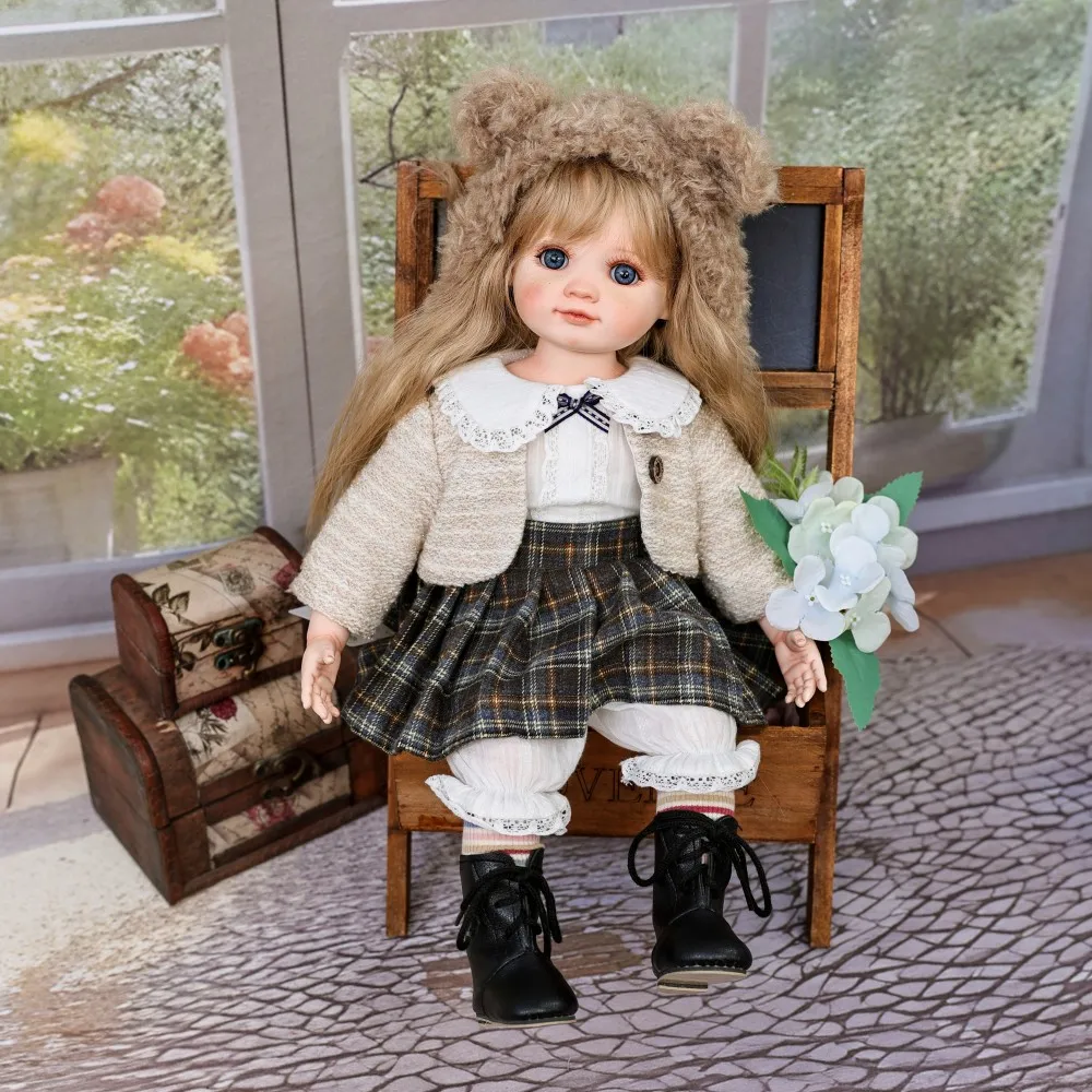 16 بوصة البرسيم الأصلي دمية بورسلين واقعية Kawaii الريف نمط دمية السيراميك القماش الجسم هدية عيد ميلاد الفن اليدوية #5