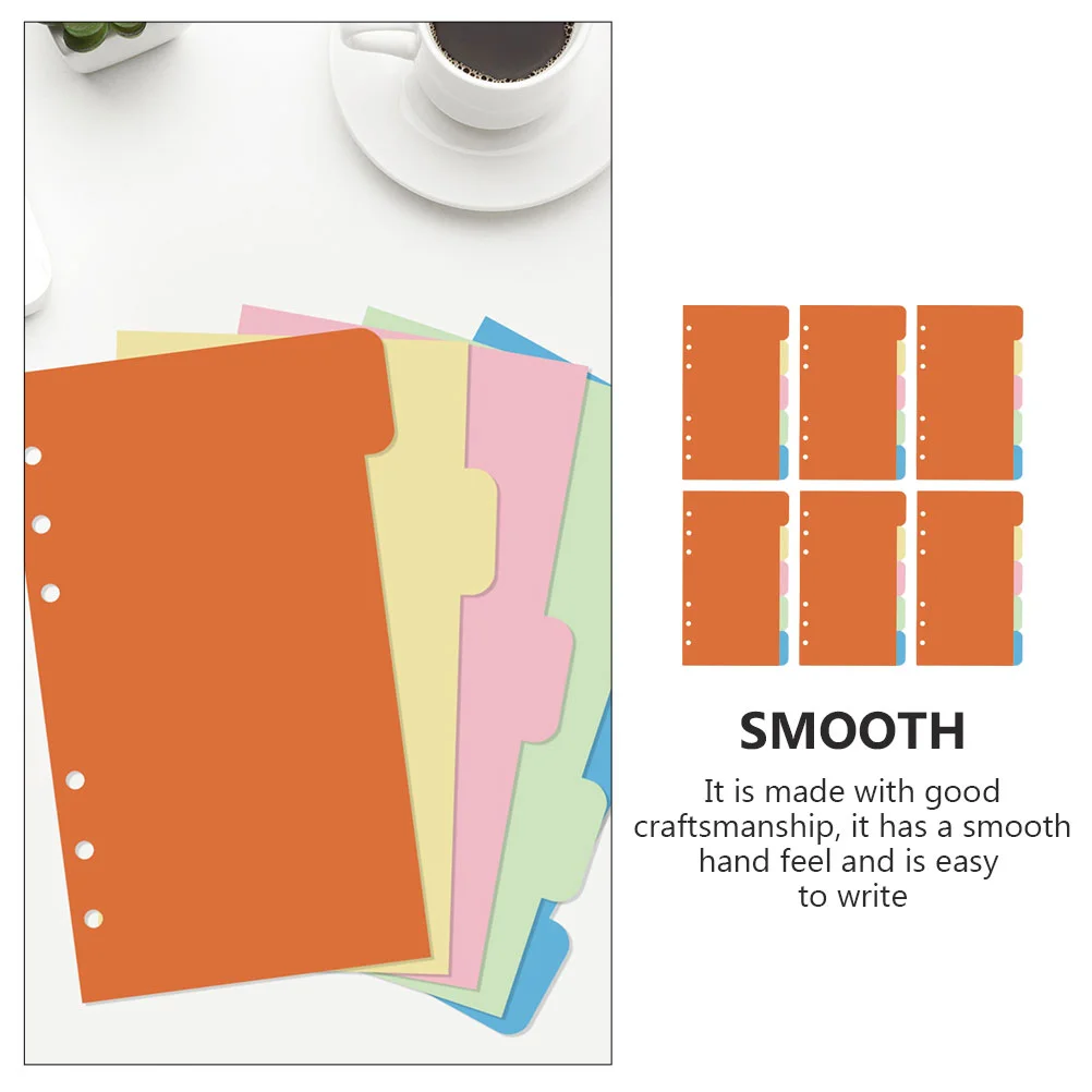 Paper Tabs Dividers for Notebooks Color Index Label Pocketbook Papers with Hole