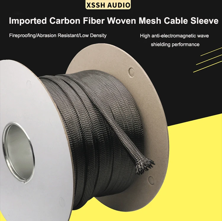 Ärmeln YIVO 10mm 15mm Hohe Dichte Fest Schwarz Geflochtene Flexible 3K Carbon Fiber Sleeving Schild Draht Kabel rohr Mantel Hülse – Detail 1
