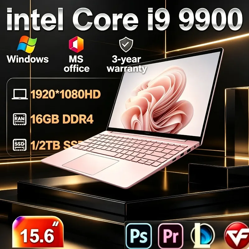 Portable Notebook PC High Performance New 2026 Designed for Office Gaming Laptop Intel Core i9 9900, 16GB DDR4, 1TB/2TB SSD