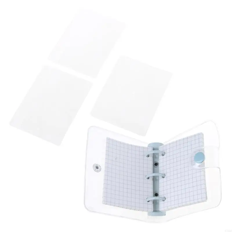 C90C Pocket Notebook Planner 3 Rings Binder Notepads Plontner Journal para scrapbooking DIY, 80 lençolas