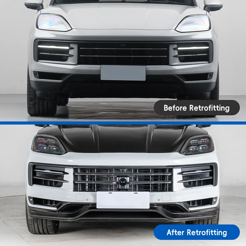 Classic Car Restomod Body KitsOUER 2024-2025 9Y0.2 For  Front Bumper Carbon Fiber Front Lip Lower Guard Bolt-On UpgradeCa