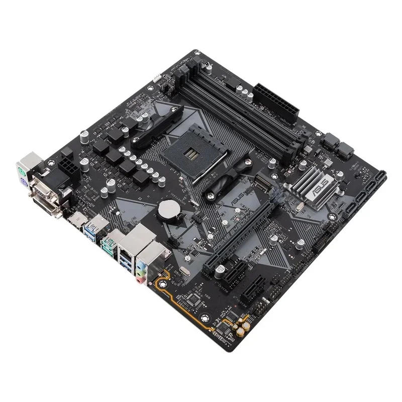ASUS PRIME B450M-A AMD B450M Ryzen AM4 Micro ATX Motherboard With M.2 Support, HDMI/DVI-D/D-Sub, SATA 6 Gbps 1 Gb Ethernet